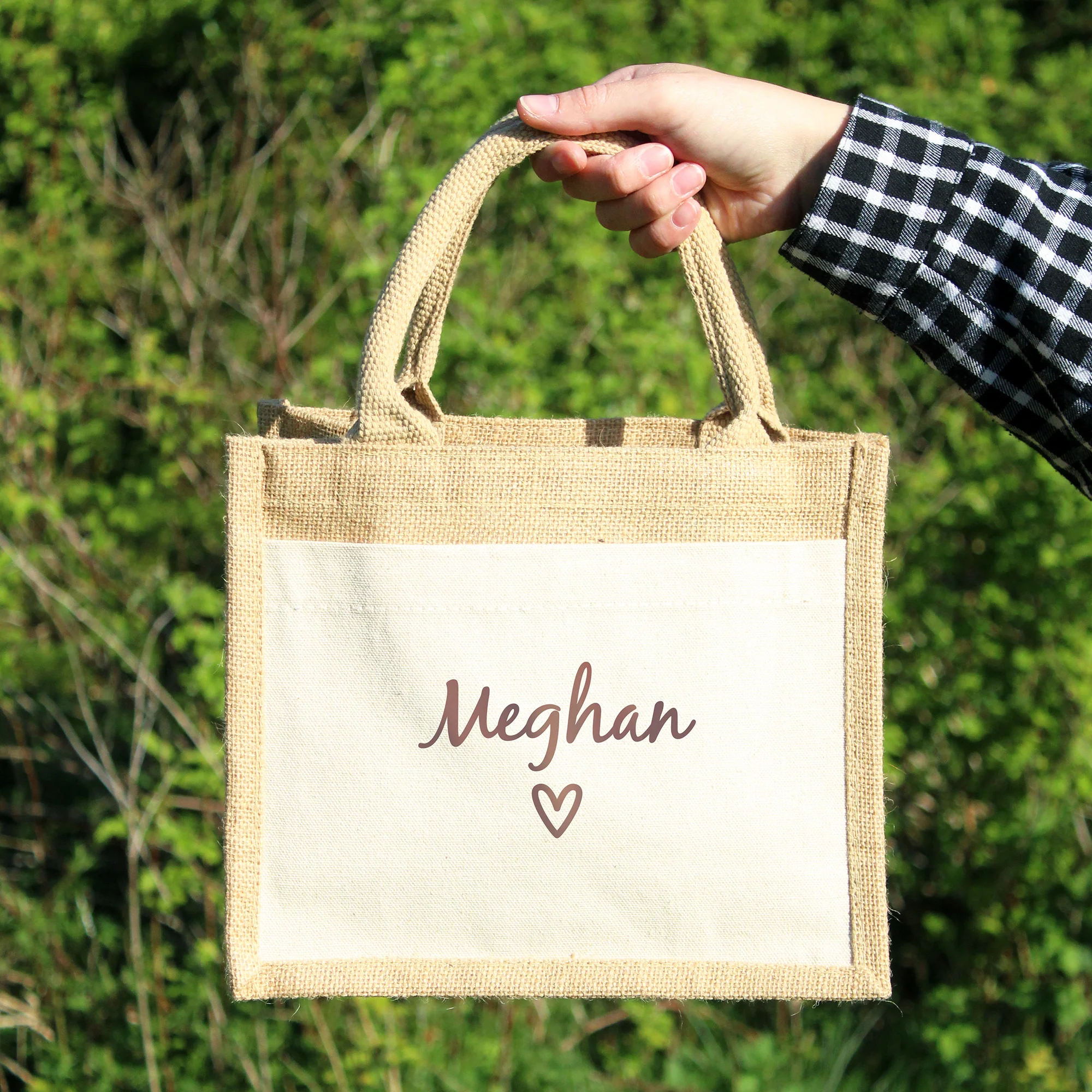 Jute/Burlap Tote Bag with Canvas Pocket - Blank | Arriving Mid to Late November - Only The Sweet Stuff