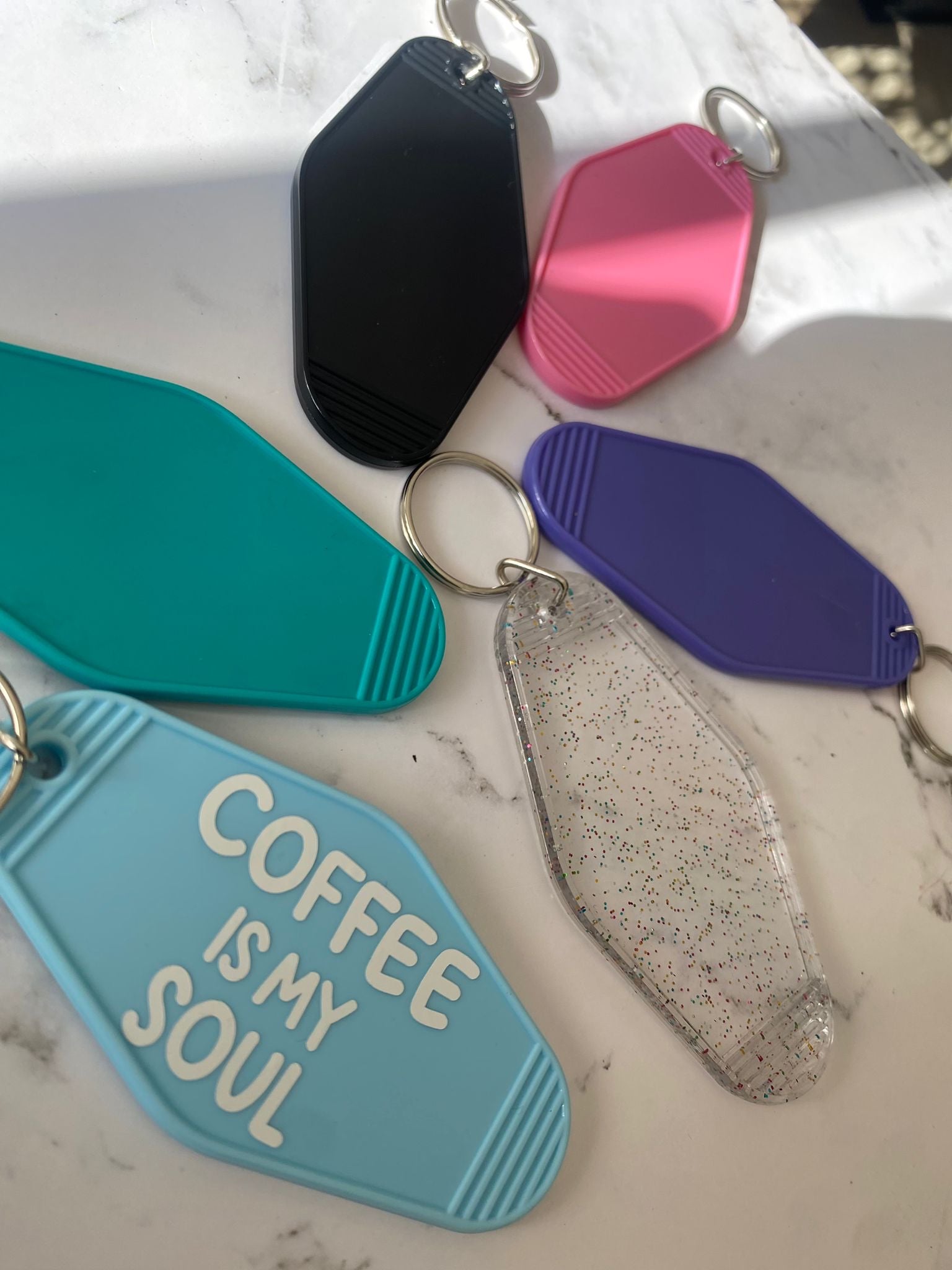 5 x Assorted Monogramable Retro Keychains RRP $22.50 - Only The Sweet Stuff