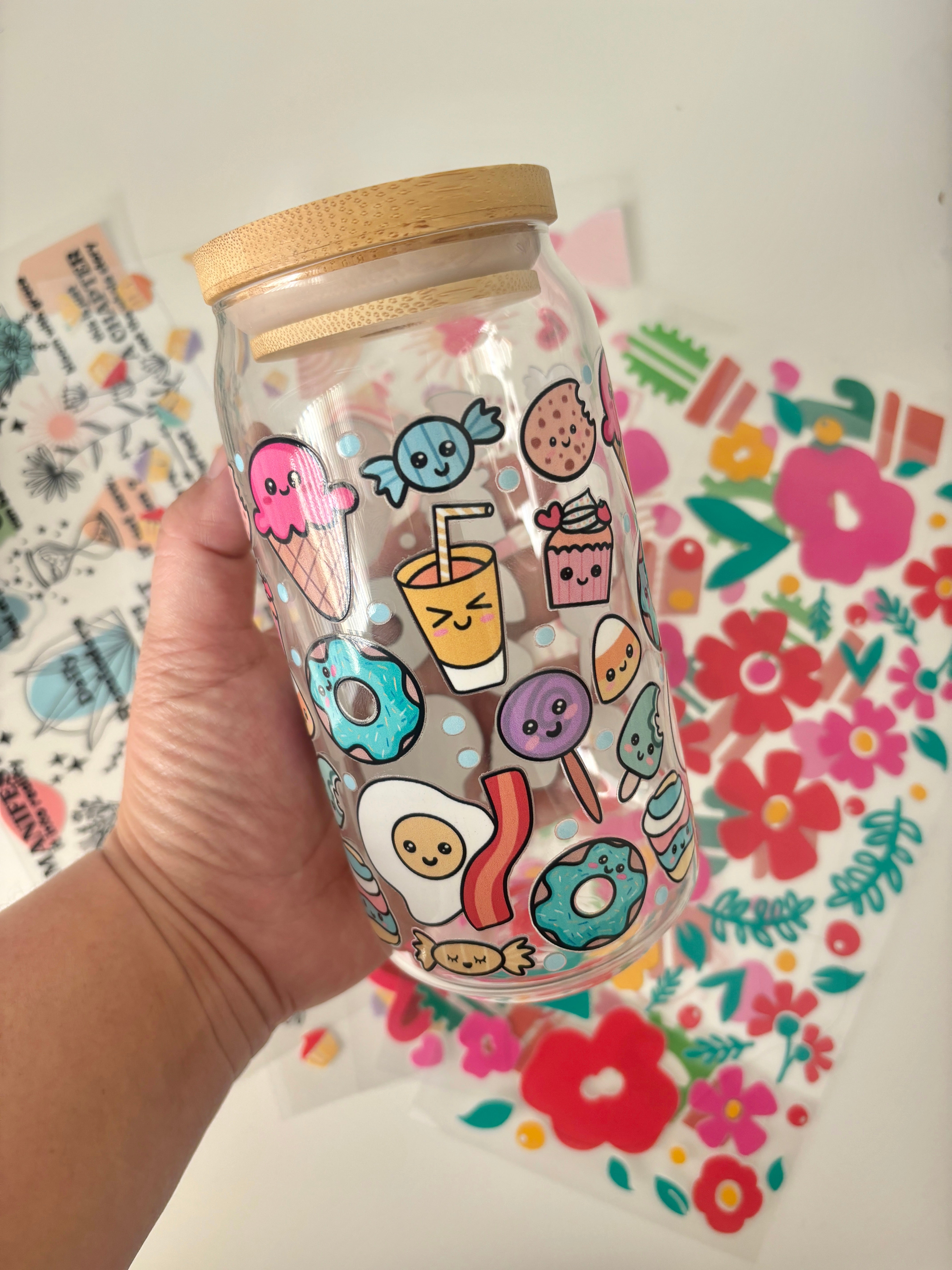 20oz (600ml) Blank Can Glass With Bamboo Lid & Straw - Only The Sweet Stuff