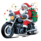 Santa on Motorbike / 15cm