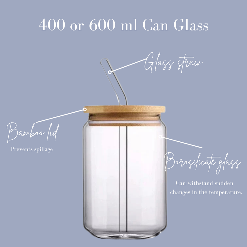 Libbey Jar Can Shaped Beer Can Glass With Bamboo Lid 16oz Clear