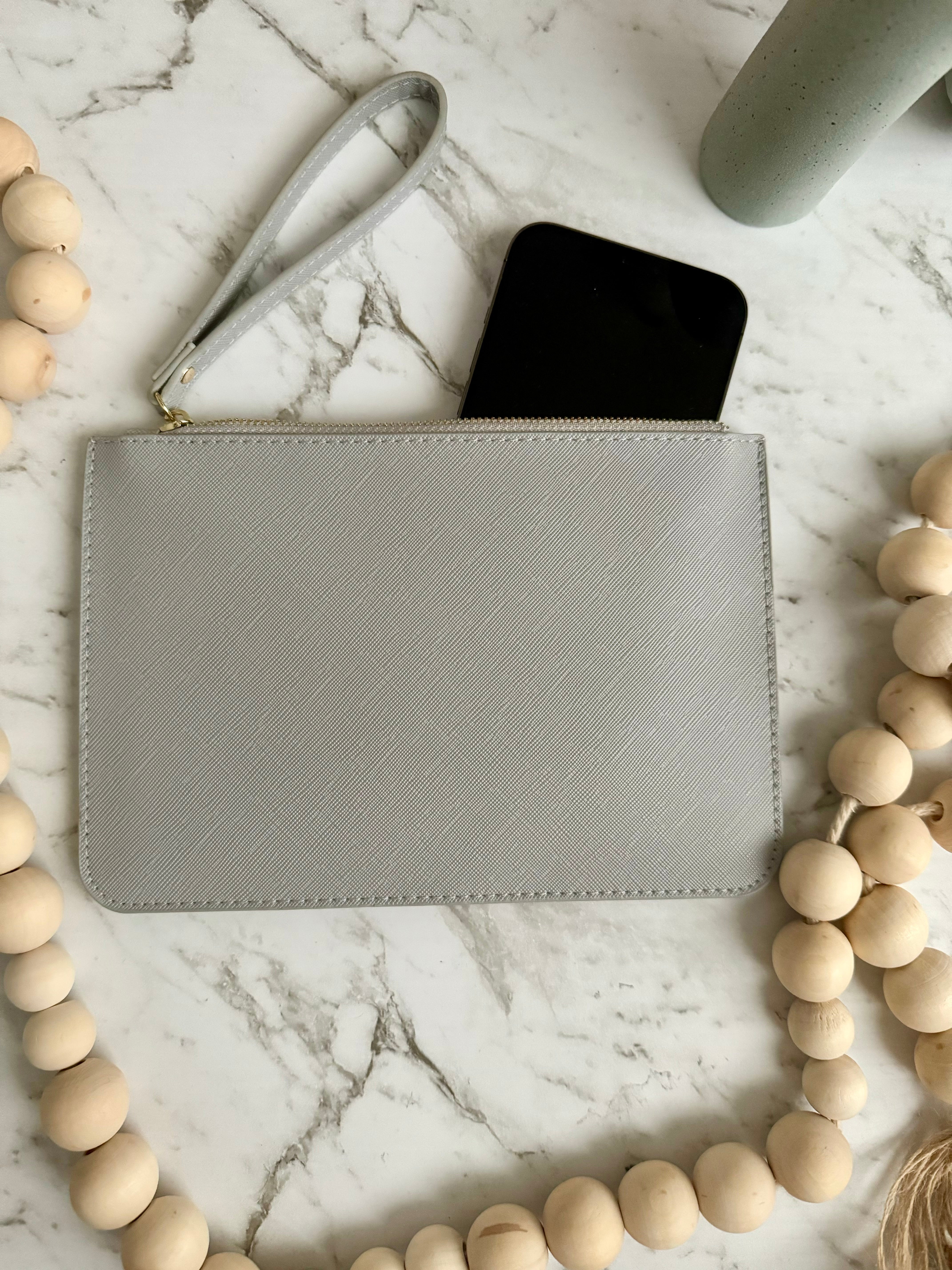 Leatherette Blank Clutch with Wristlet - Only The Sweet Stuff