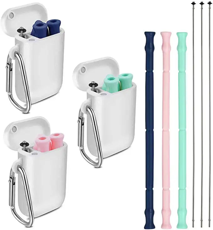 *blank* Silicone Travel Straws with Case and cleaning brush | Arriving Mid to Late November - Only The Sweet Stuff