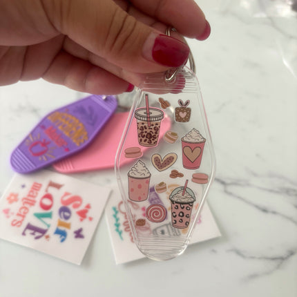 Assorted Retro Keychain with UVDTF Transfer (2 Pack)