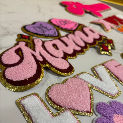 Chenille - 5 x Mixed Iron on Patches