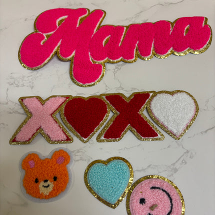 Chenille - 5 x Mixed Iron on Patches