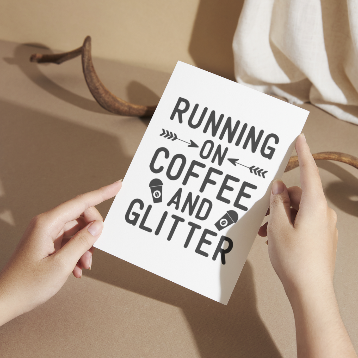 RUNNING ON COFFEE AND GLITTER SVG | Digital Download | Cut File | SVG
