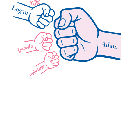 Father's Day Fist Bump DTF Transfer + Optional Blue Diamond Cushion Cover