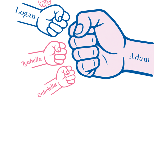 Father's Day Fist Bump DTF Transfer + Optional Blue Diamond Cushion Cover