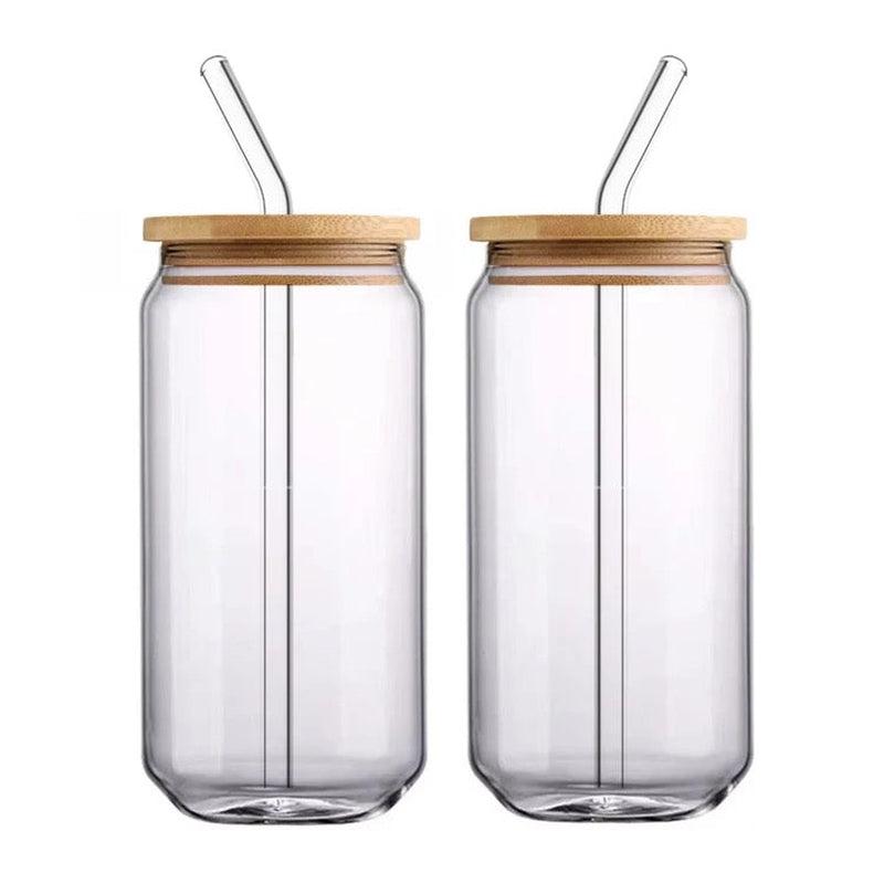 Wholesale - 50x20oz (600ml) Can Glass With Bamboo Lid & Straw | Shipping from 11 Oct - Only The Sweet Stuff