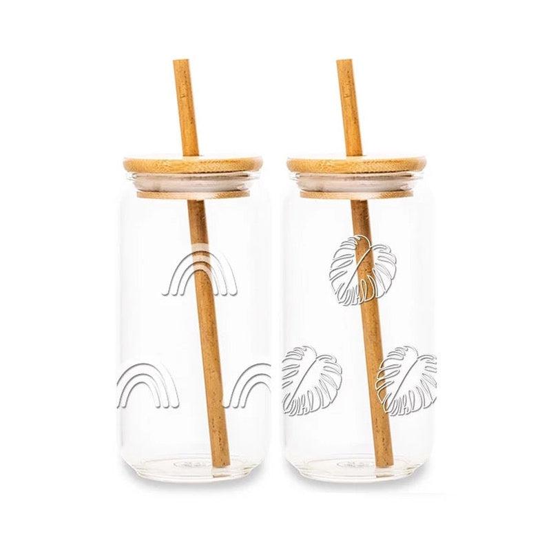 Wholesale - 50x20oz (600ml) Can Glass With Bamboo Lid & Straw | Shipping from 11 Oct - Only The Sweet Stuff