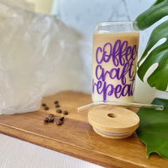 20oz (600ml) Can Glass With Bamboo Lid & Straw- Low Stock | Arriving Mid to Late November - Only The Sweet Stuff