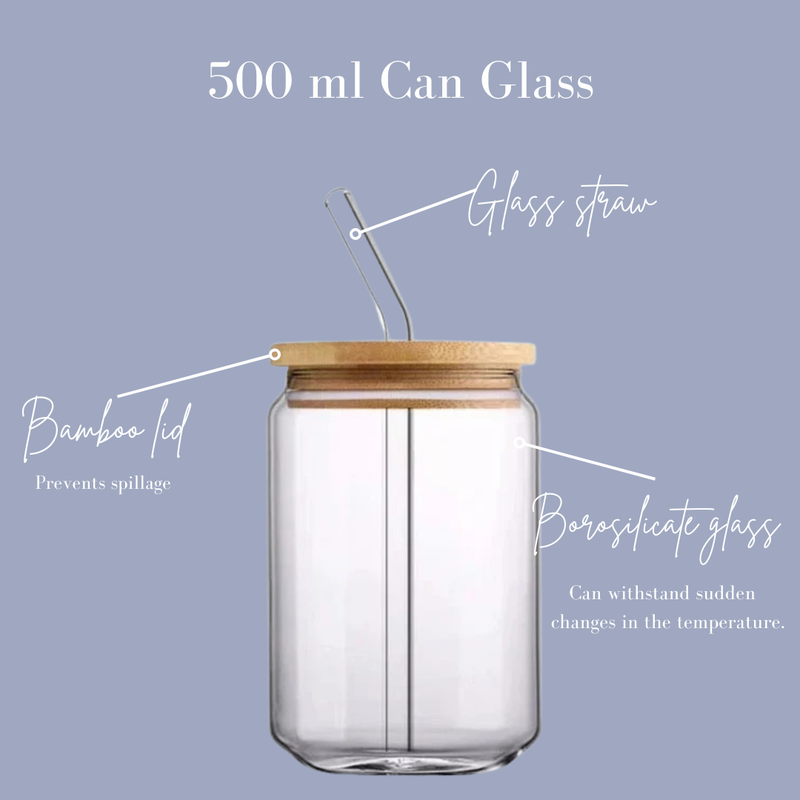 *Blank* 500ml Frosted Sublimation Can Glass with Lid and Straw | Arriving Mid to Late November - Only The Sweet Stuff