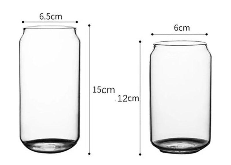 16oz (500ml) Can Glass with Glass Straw | In Stock - Only The Sweet Stuff